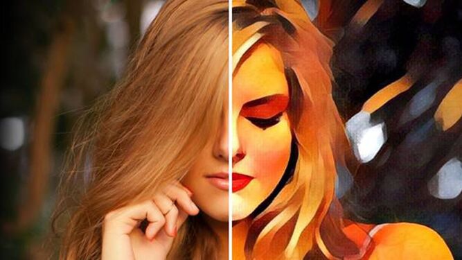 El antes y el después de una imagen retocada con Prisma.