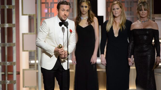 Ryan Gosling, al recibir su premio.