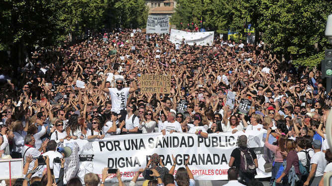 Imagen de una de las protestas en Granada.