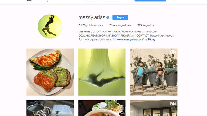 El perfil de Instagram de la dominicana Massiel Arias tiene más de dos millones de seguidores.