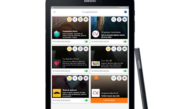 Varios ejemplos de aplicaciones creadas con DoItApp for Samsung.