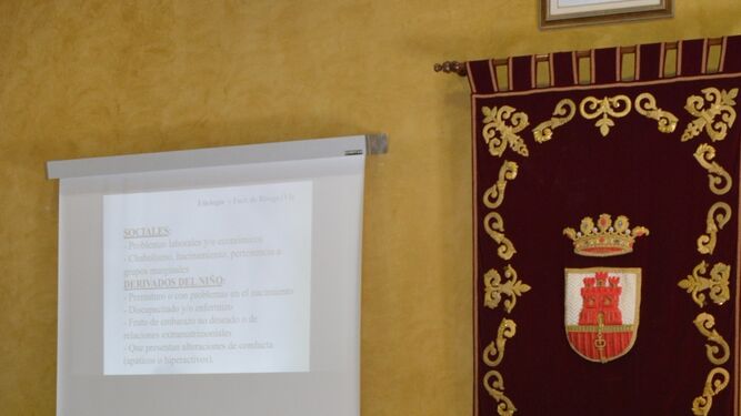 Mercedes Lupiani durante su conferencia, ayer.