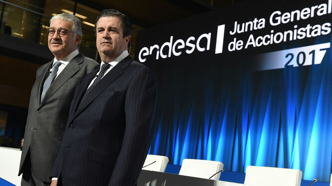 José Bogas, consejero delegado de Endesa, y Manuel Prado, presidente de la compañía.