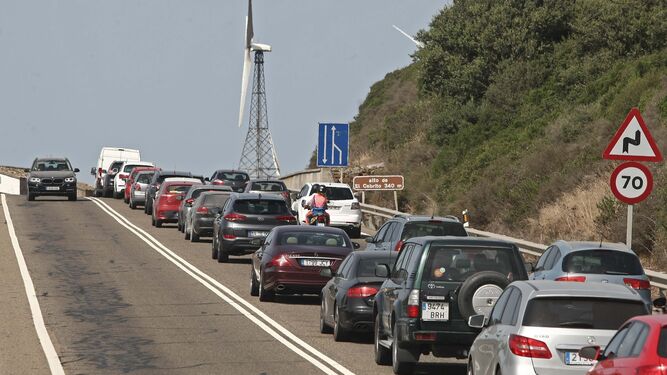 Las colas registradas el pasado fin de semana en la carretera entre Algeciras y Tarifa.