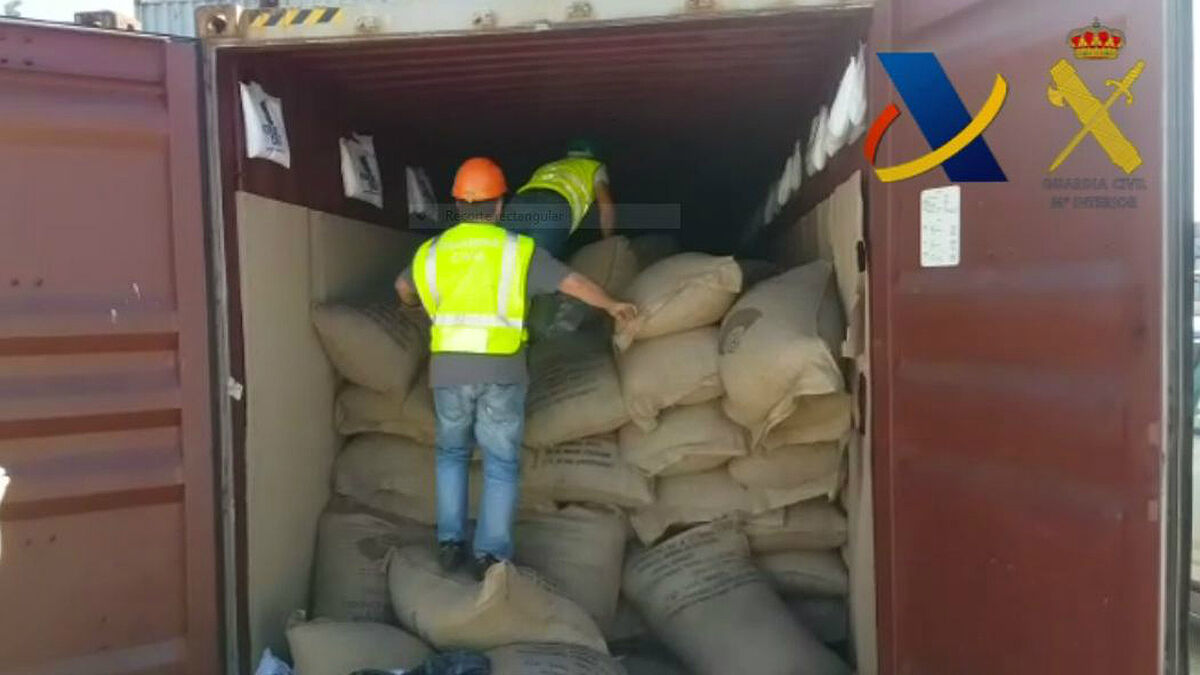 Intervienen 176 kilos de cocaína en un contenedor cargado de cacao