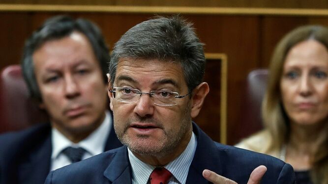 El ministro de Justicia, Rafael Catalá, ayer en la sesión de control.
