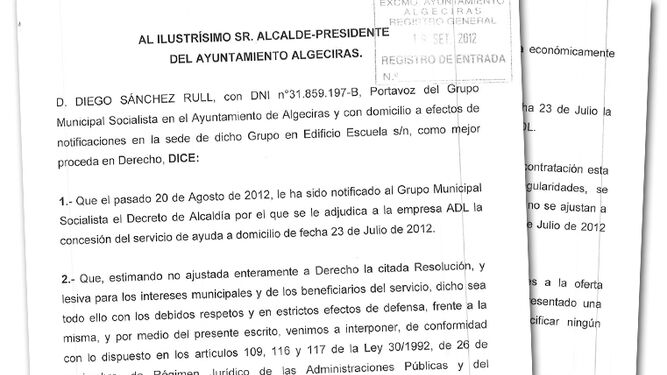 Recurso presentado por el PSOE contra la adjudicación del servicio.