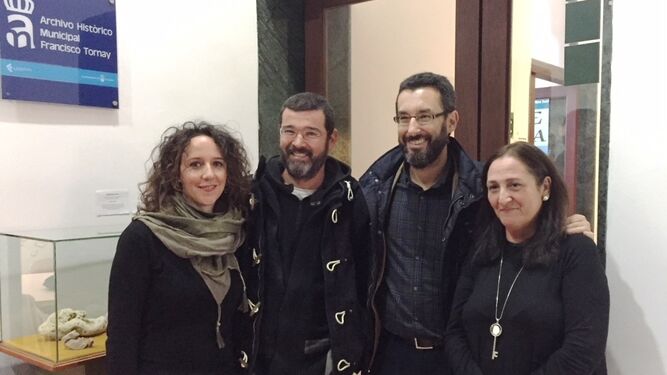 Macarena Alés, Manuel Cañestro, Juan Franco y Encarni Sánchez, ayer.