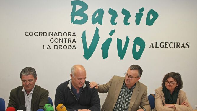 Manuel Herrera, José Díaz, Ángel Gavino e Isabel Beneroso, ayer en la presentación de la memoria de 2017.