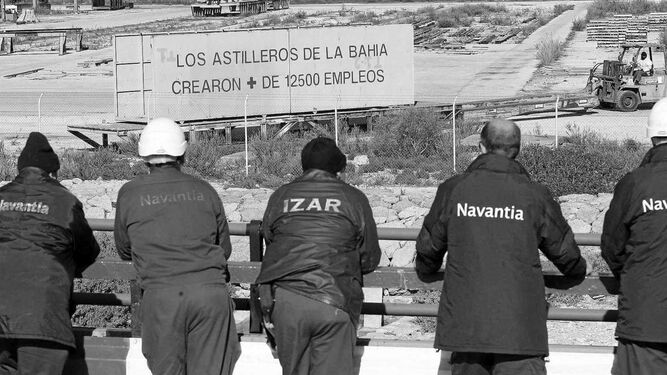 Imagen de archivo de una protesta en el astillero de Puerto Real.
