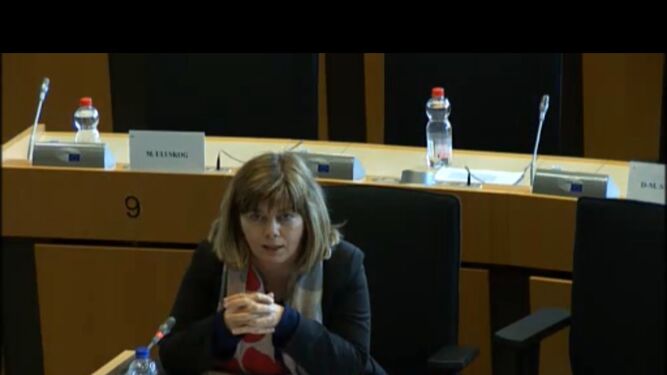 Isabella de Monte, el miércoles ante la Comisión de Transportes de la UE.