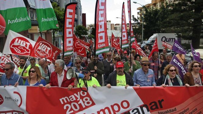 Imagen de la manifestación del 1 de mayo en Algeciras.