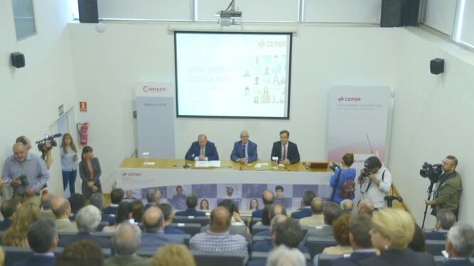 Presentación del Cepsa Energy Outlook 2030, ayer en la Cámara de Comercio del Campo de Gibraltar.