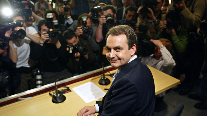Comparecencia de Zapatero tras ganar las elecciones el 14 de marzo de 2004