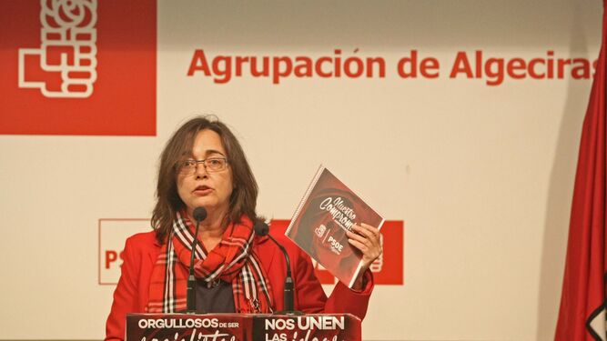 Isabel Beneroso, ayer en el acto organizado con los militantes del PSOE.