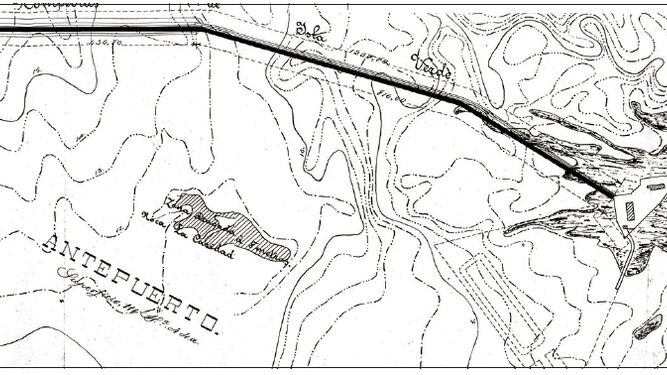 El Rompeolas de la Isla Verde según el Proyecto Reformado de 1910.