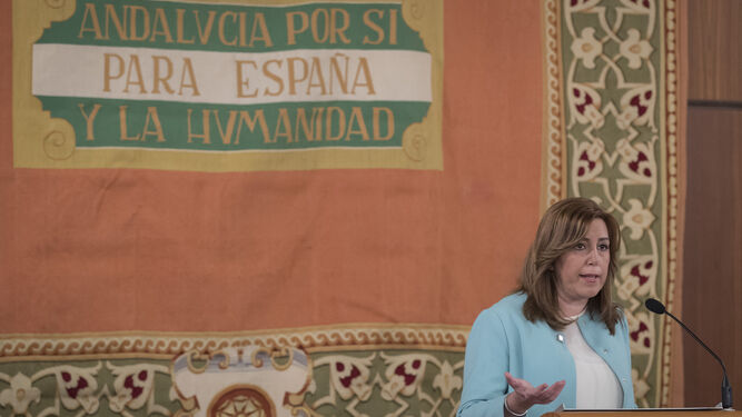 Susana Díaz, hoy  en la ceremonia de traspaso de la Presidencia de la Conferencia de Asambleas Legislativas Regionales Europeas.