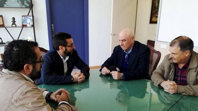 Cobos, Franco, Gallardo y Galán, ayer en la reunión mantenida en el Ayuntamiento linense.