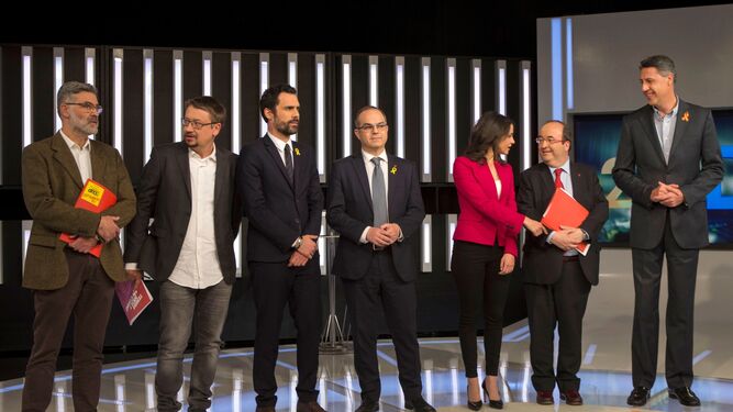 Representantes de los partidos candidatos a gobernar en la Generalitat.