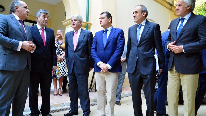 Landaluce, Fernández, Dastis, Sanz y Niño, en septiembre en la Mancomunidad.