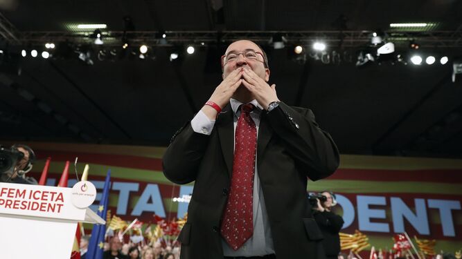 Miquel Iceta, en un acto electoral.