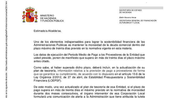 Las cartas de Montoro encienden a la oposición en Algeciras y Los Barrios