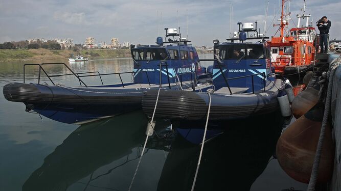 Las dos nuevas lanchas rápidas de Vigilancia Aduanera en Algeciras.