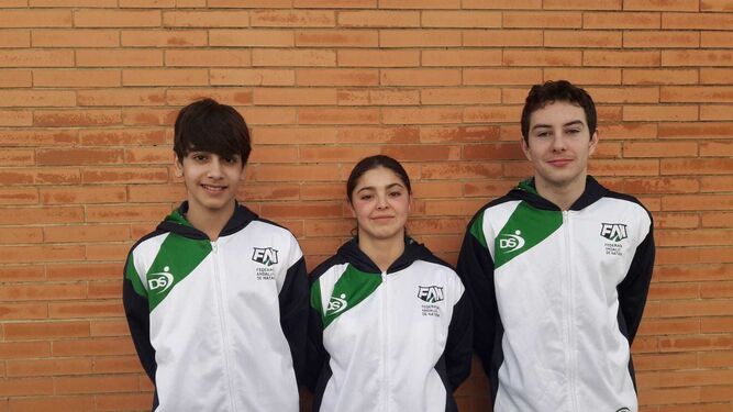 Los tres algecireños que se ejercitaron con la selección andaluza.