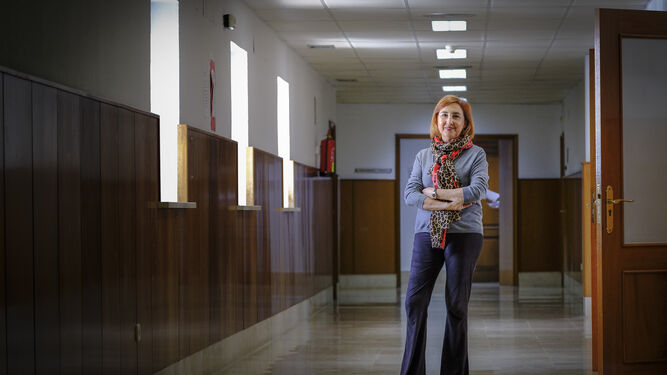 Ana Villagómez, en los pasillos de la Audiencia Provincial el pasado jueves, minutos antes de iniciar la entrevista.