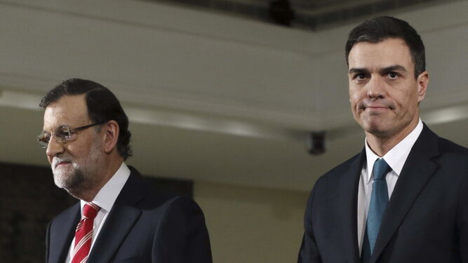 Pedro Sánchez, en un encuentro con Rajoy.