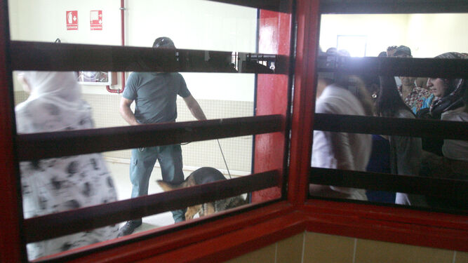 La Guardia Civil controla a los visitantes en el Centro Penitenciario de Botafuegos en una imagen de archivo.