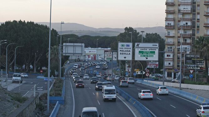 La autovía A-7, a su paso por Algeciras.