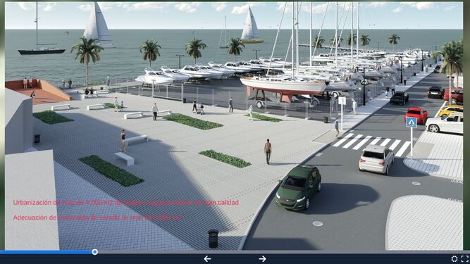 Recreación del proyecto de la Junta para el puerto isleño de Gallineras.