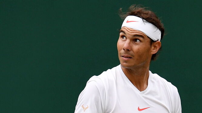 Rafa Nadal, durante la semifinal de Wimbledon contra Novak Dojokovic.