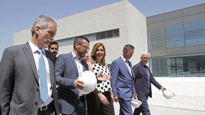 Susana Díaz y Juan Franco, en la visita al nuevo hospital en julio de 2016.