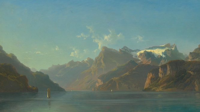 'El Uri Rotstock desde Brunnen' (1848) del pintor suizo François Diday, "maestro de los paisajes alpinos".