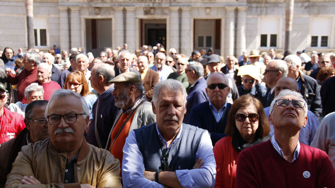 Protesta de pensionistas en Huelva el pasado abril.