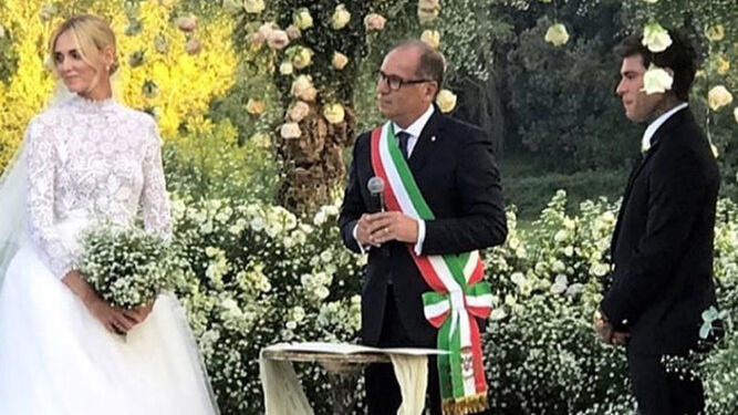 Momento de la boda de Chiara Ferragni y Fedez en Italia