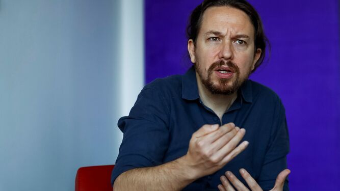 El secretario general de Podemos, Pablo Iglesias, durante la entrevista con Efe en vísperas de su reunión de este jueves con Pedro Sánchez.