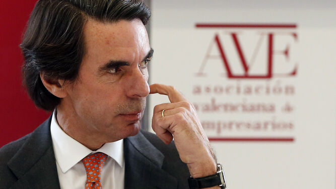José María Aznar  durante un acto con empresarios el pasado mes de octubre en Valencia.
