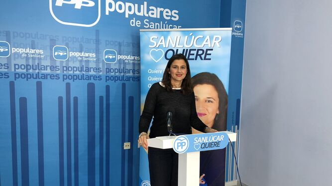 La candidata del PP a la Alcaldía de Sanlúcar, Carmen Pérez.