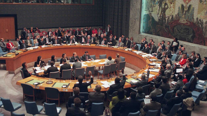 Imagen del hemiciclo del Consejo de Seguridad de la ONU.