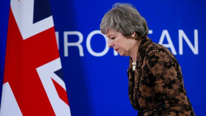 La primera ministra británica, Theresa May, en una rueda de prensa tras la cumbre de líderes de la UE en Bruselas (Bélgica) del pasado viernes.