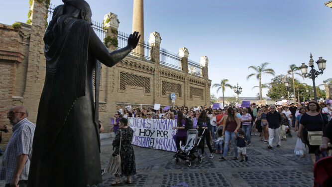 Imagen de la manifestación en Cádiz tras la sentencia de La manada.