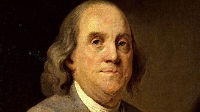 Retrato de Benjamín Franklin.