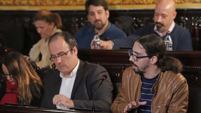 Miembros de la oposición, en un Pleno del Ayuntamiento de Algeciras.