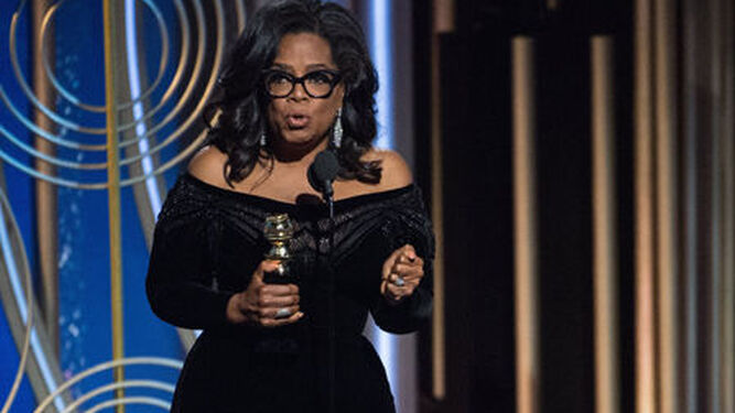 Oprah Winfrey, durante su intervención en los Globos de Oro el pasado año.