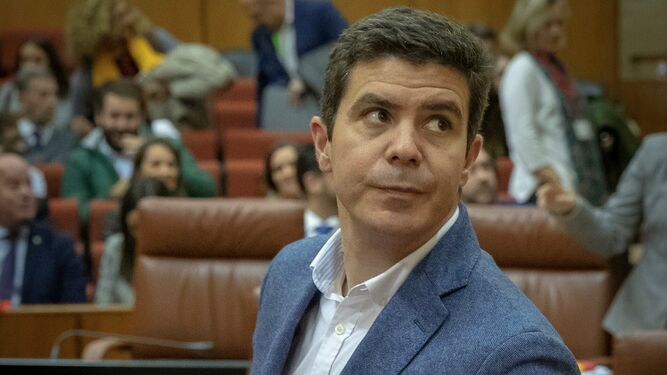 Sergio Romero en una sesión del Parlamento andaluz