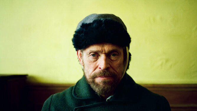 Willem Dafoe, caracterizado como Van Gogh en la película.