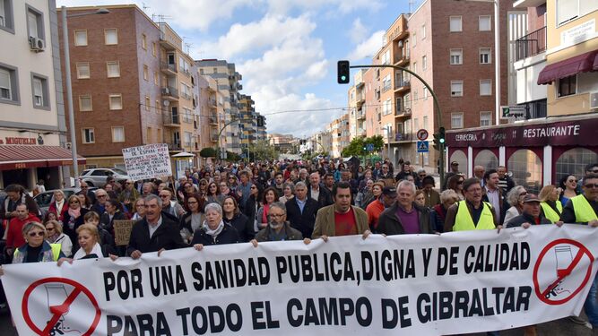 Una de las manifestaciones en defensa de la sanidad pública en Algeciras